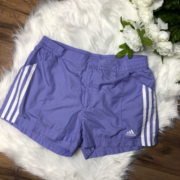 adidas Pants - Adidas Velcro & Zip Up Running Shorts in Purple